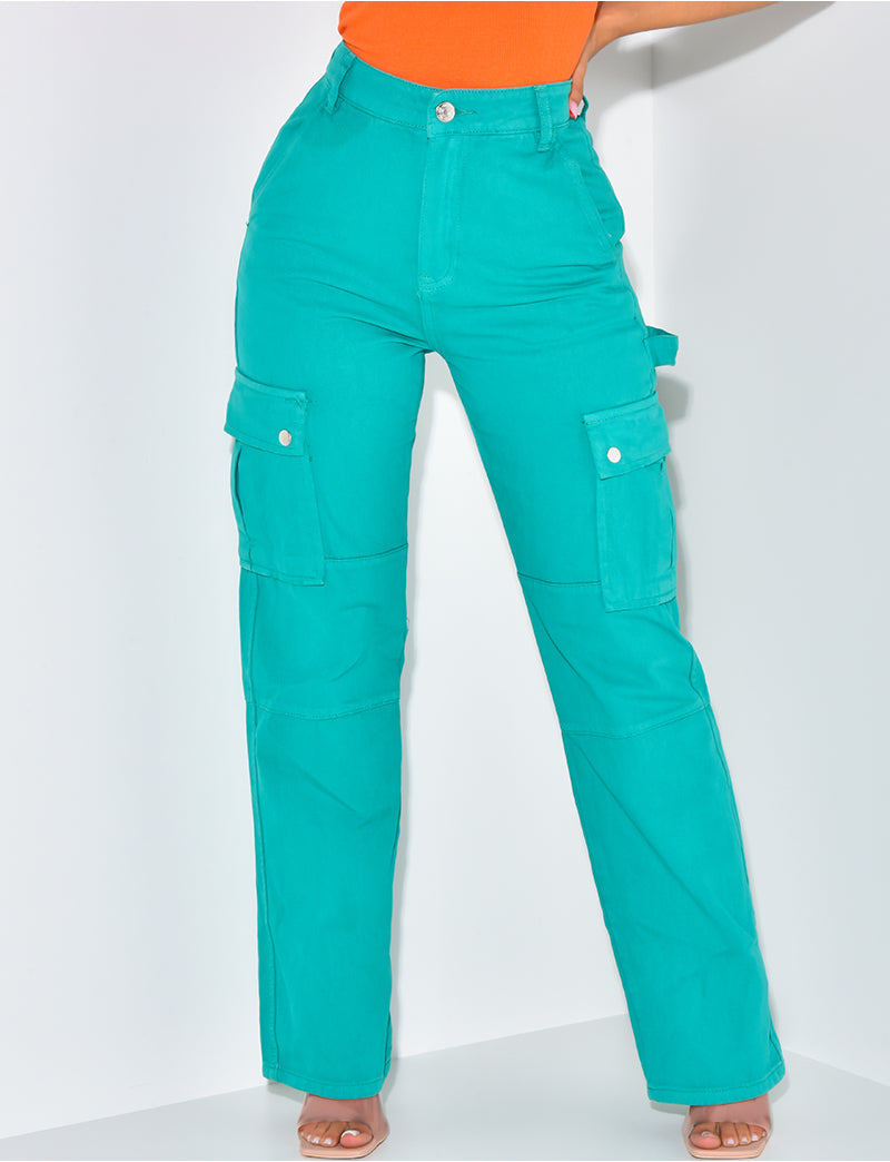Pantalon cargo large à poches