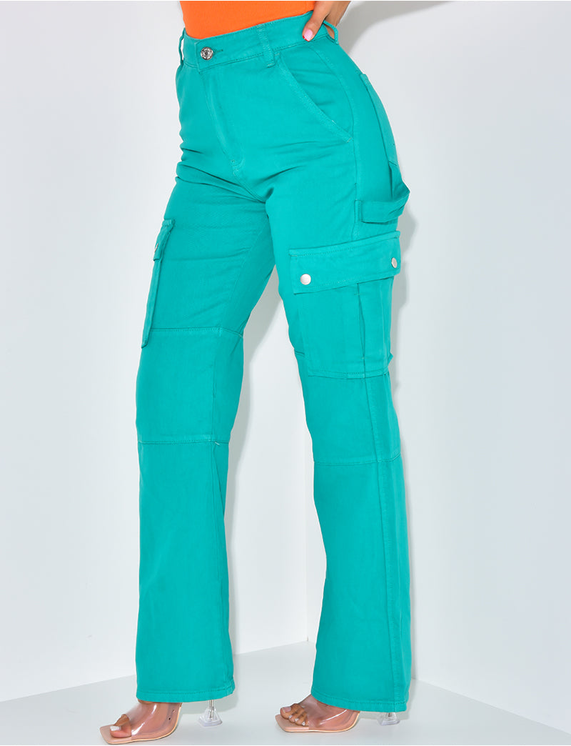 Pantalon cargo large à poches