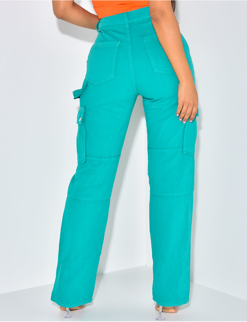 Pantalon cargo large à poches