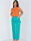Pantalon cargo large à poches