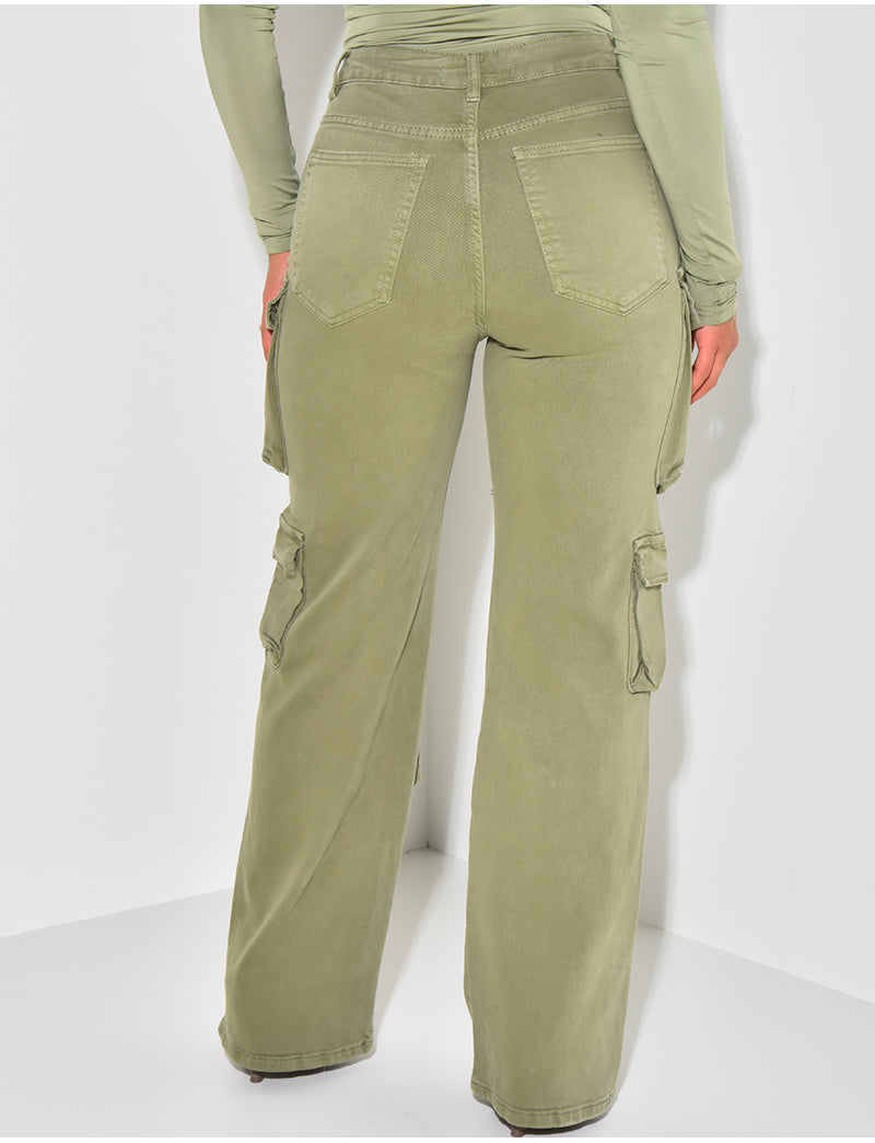 Jeans cargo stretchy multipoches
