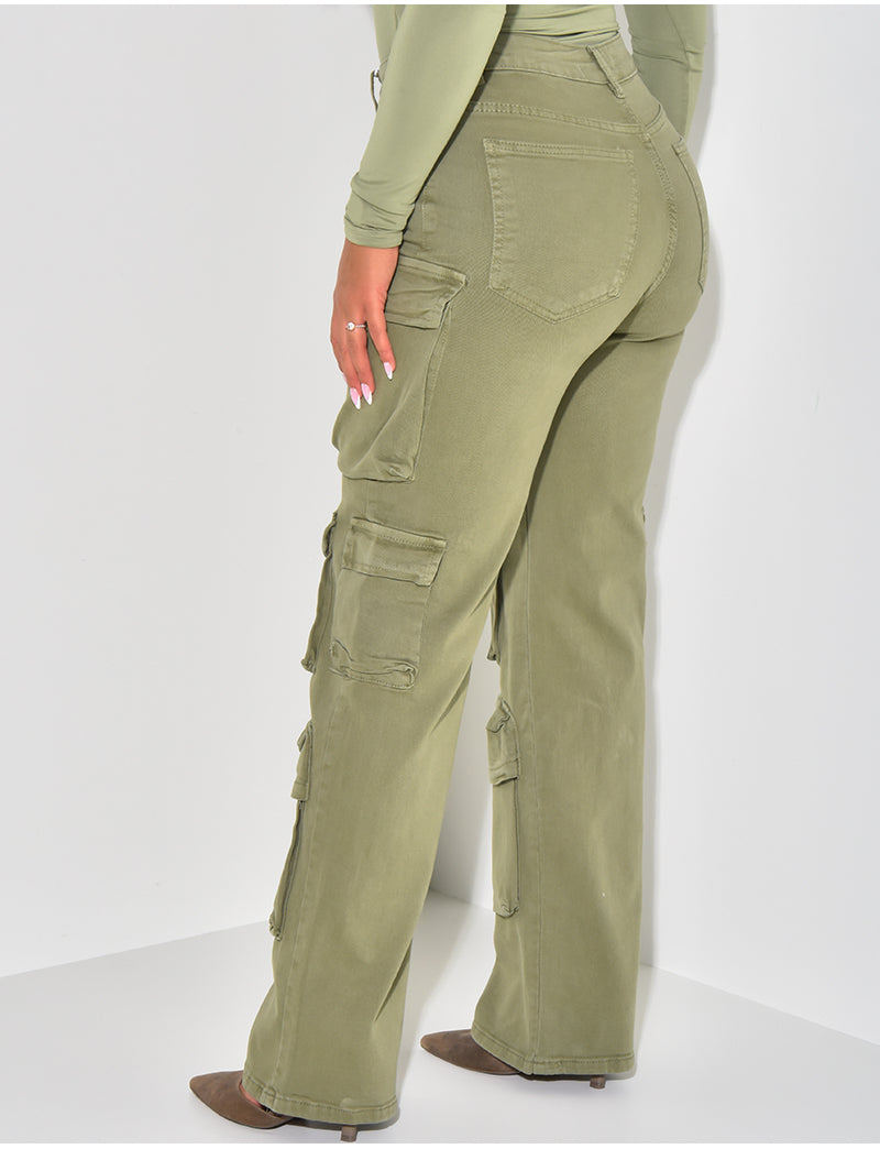 Jeans cargo stretchy multipoches
