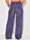 Pantalon coupe droite à motif