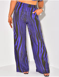 Pantalon coupe droite à motif