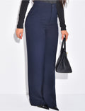 Pantalon de tailleur en laine assortie au manteau cintré