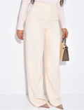 Pantalon de tailleur en laine assortie au manteau cintré