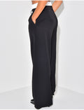 Pantalon de tailleur coupe droite à doublure contrastante