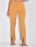 Pantalon de tailleur coupe droite à fente