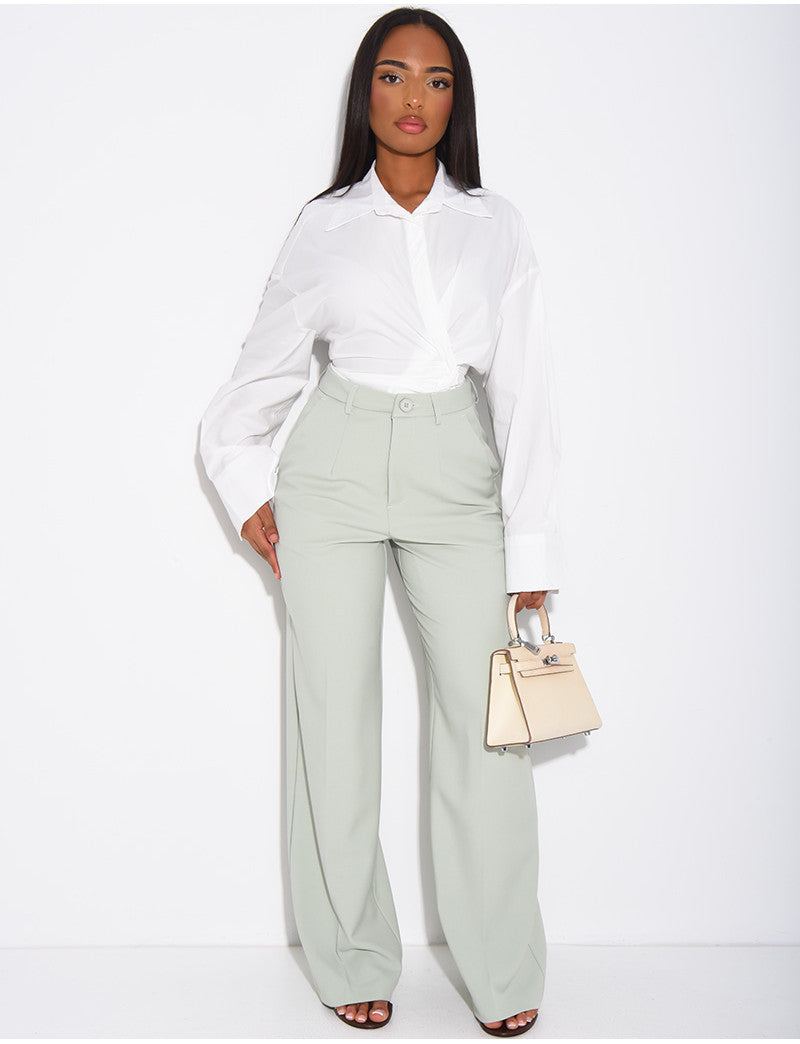 Pantalon de tailleur coupe droite
