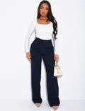 Pantalon de tailleur coupe droite