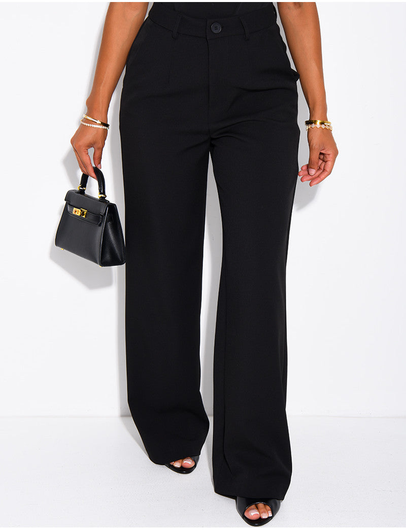 Pantalon de tailleur coupe droite