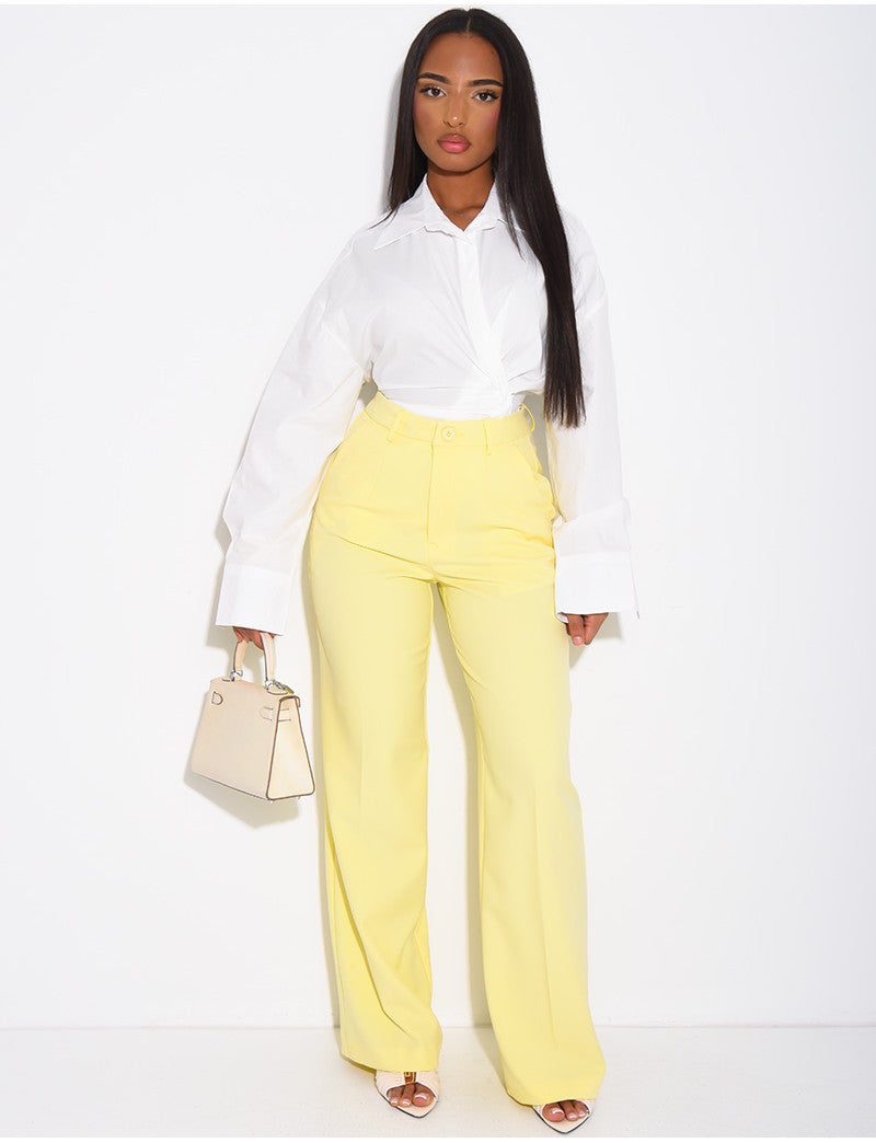 Pantalon de tailleur coupe droite