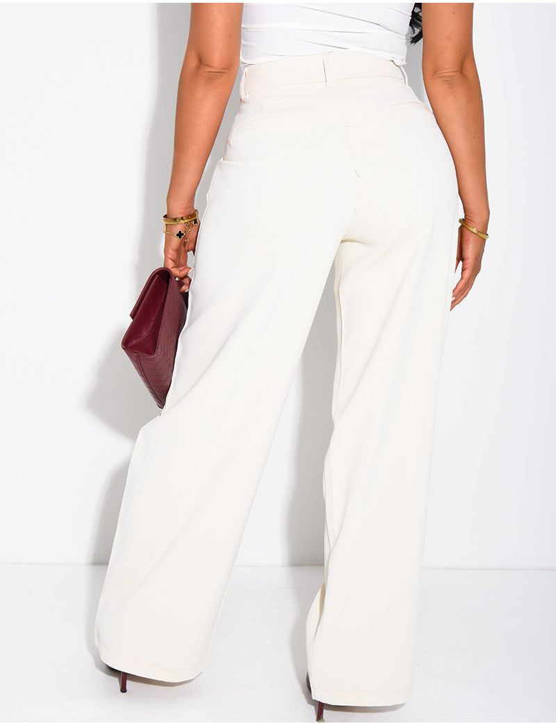 Pantalon de tailleur coupe droite