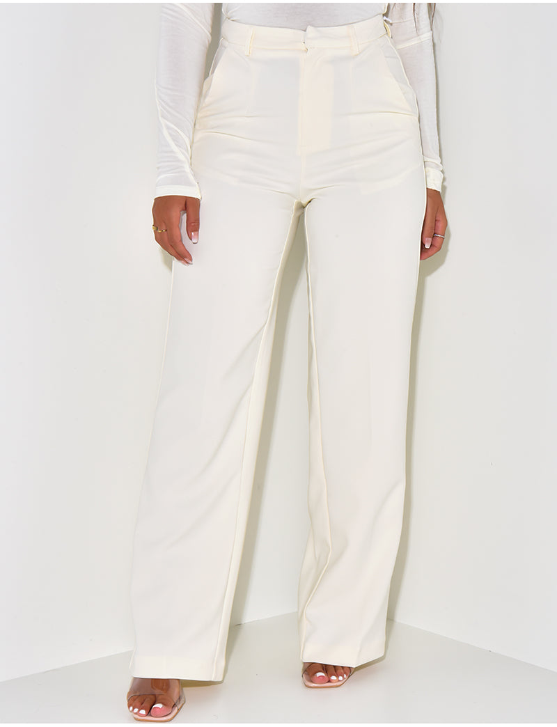 Pantalon de tailleur coupe droite