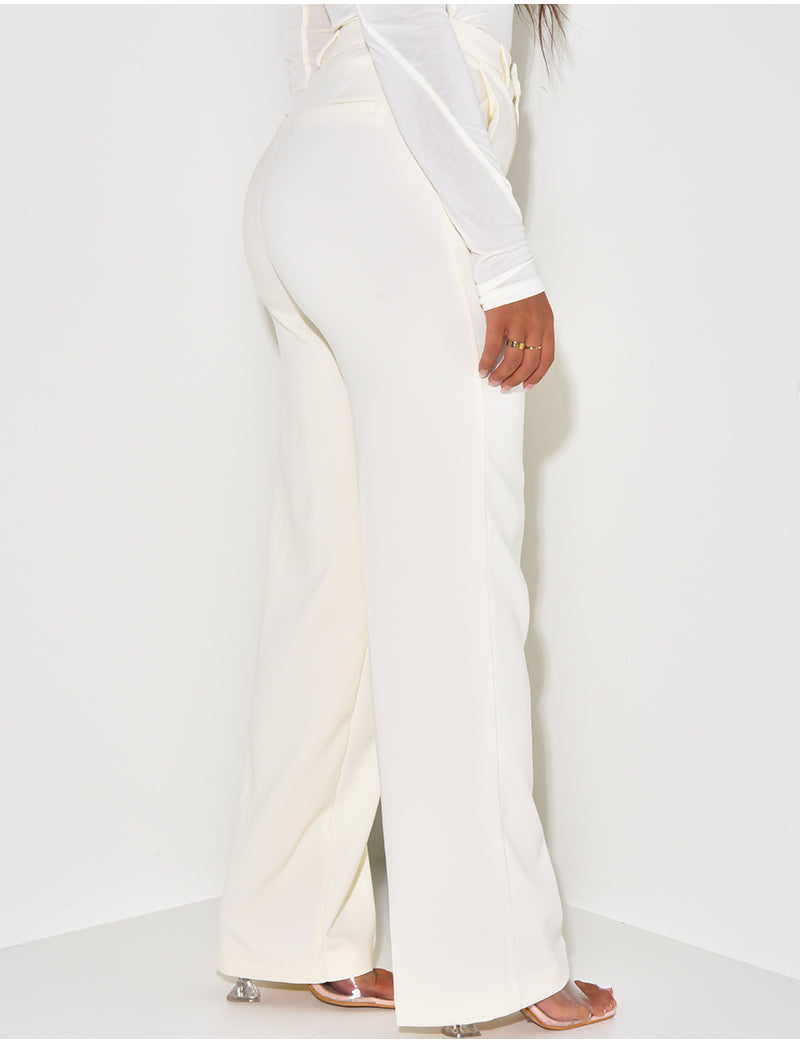 Pantalon de tailleur coupe droite