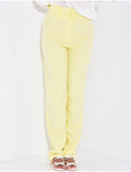 Pantalon de tailleur taille haute coupe droite