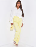 Pantalon de tailleur taille haute coupe droite