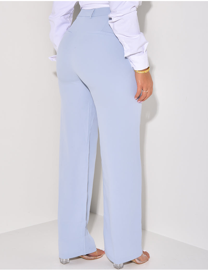 Pantalon de tailleur taille haute coupe large