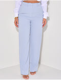 Pantalon de tailleur taille haute coupe large
