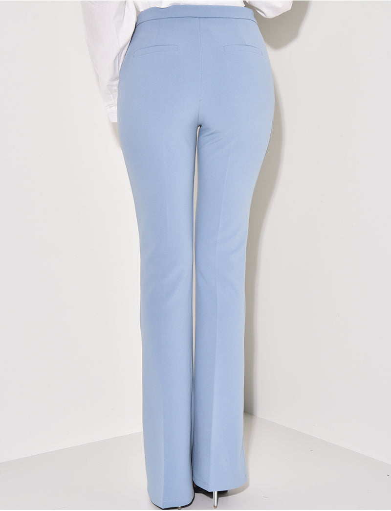 Pantalon de tailleur taille haute coupe flare