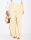 Pantalon de tailleur coupe droite à nouer à la taille