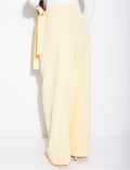 Pantalon de tailleur coupe droite à nouer à la taille