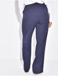 Pantalon de tailleur taille haute à revers