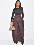 Pantalon de tailleur coupe large effet bouffant