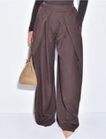 Pantalon de tailleur coupe large effet bouffant