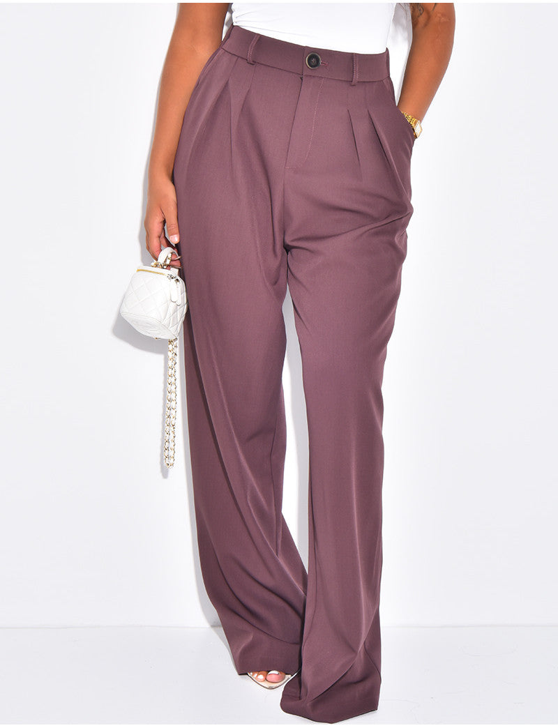 Pantalon de tailleur coupe droite