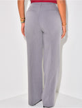 Pantalon de tailleur coupe droite effet chiné