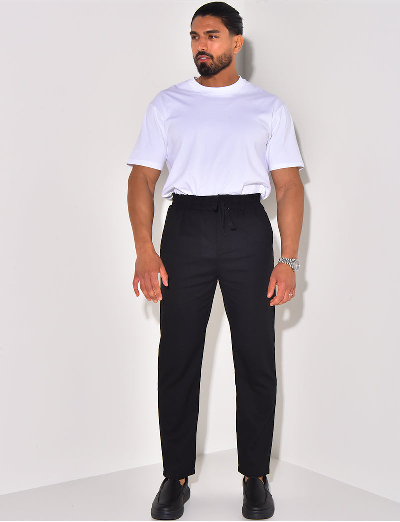 Pantalon effet lin