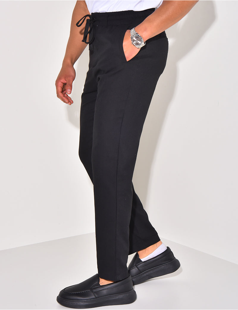 Pantalon effet lin