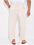 Pantalon en lin effet chiné