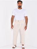 Pantalon en lin effet chiné