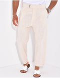 Pantalon en lin effet chiné