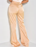 Pantalon en satin fluide taille haute patte d'eph