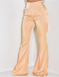 Pantalon en satin fluide taille haute patte d'eph