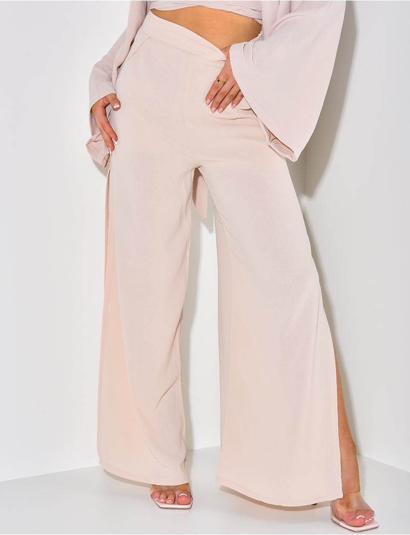 Pantalon fluide à fente