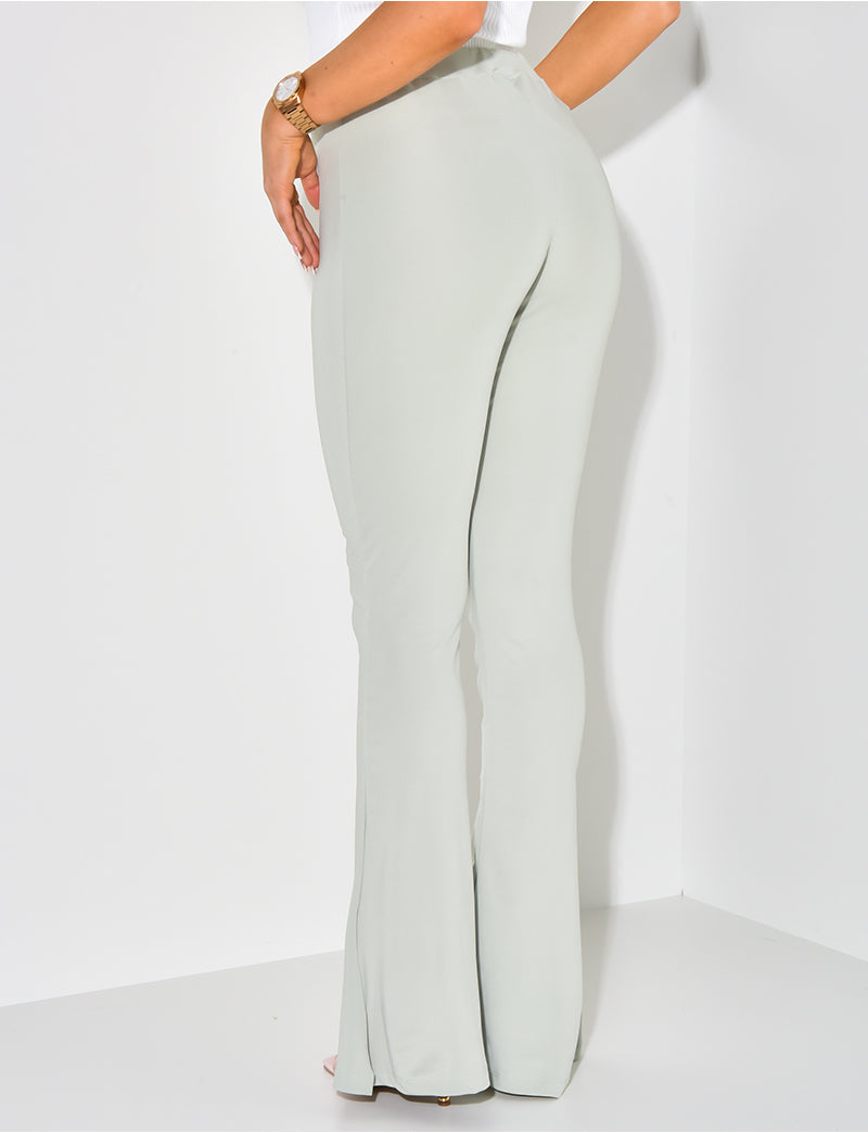 Pantalon taille haute à fente