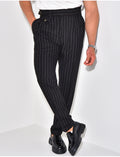 Pantalon homme à rayures