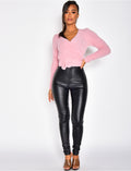 Pantalon taille haute huilé