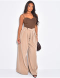 Pantalon de tailleur à pinces effet bouffant