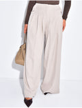 Pantalon coupe droite taille haute à pinces