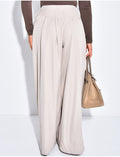 Pantalon coupe droite taille haute à pinces
