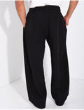 Pantalon large à taille élastique