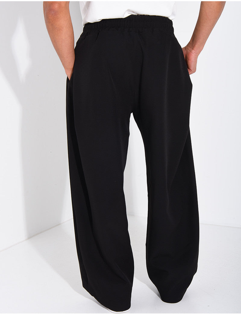 Pantalon large à taille élastique