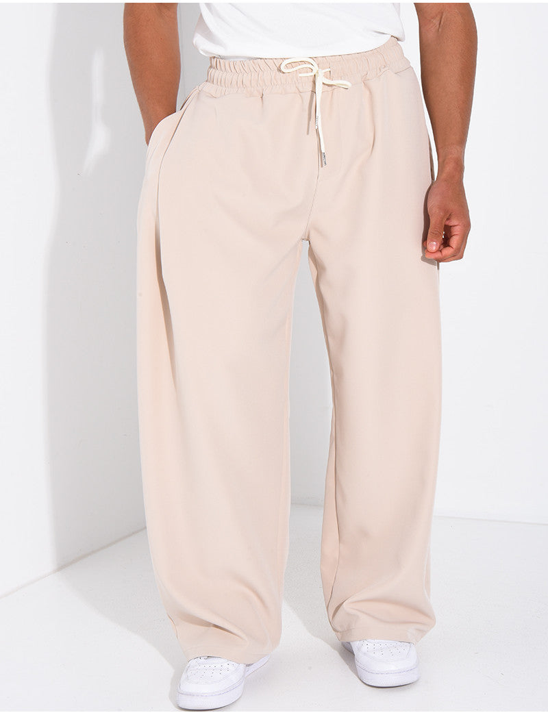 Pantalon large à taille élastique