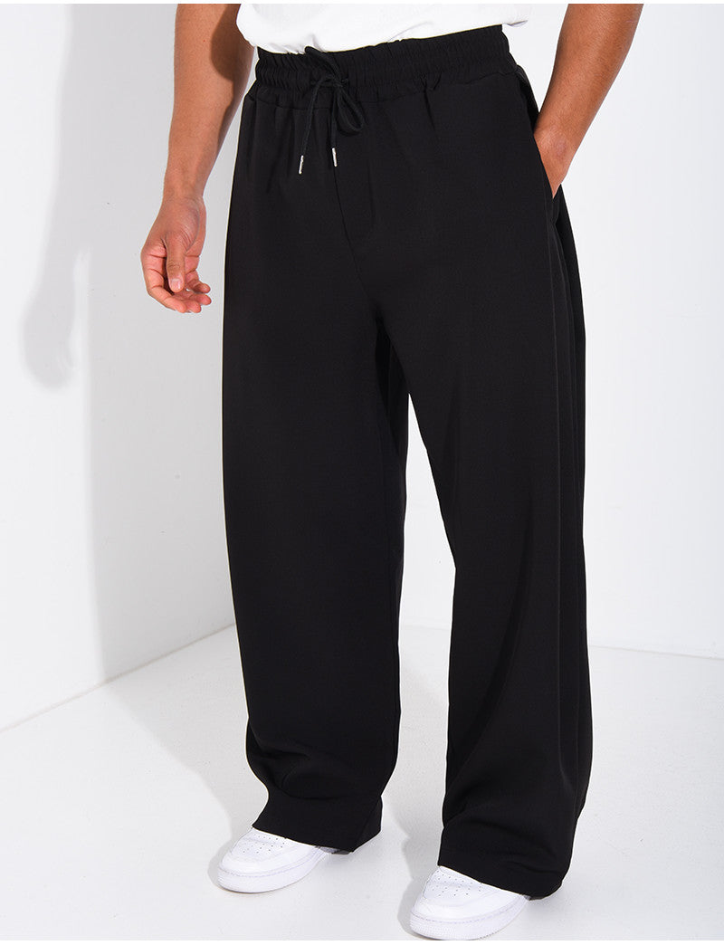 Pantalon large à taille élastique