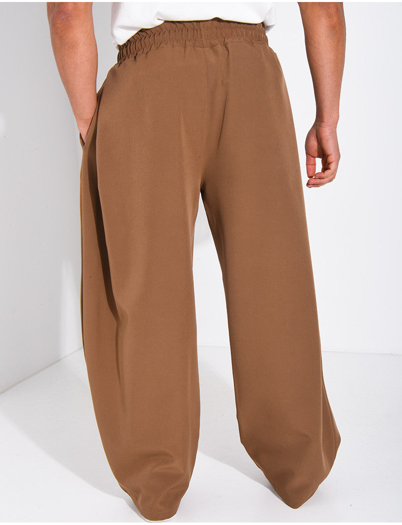 Pantalon large à taille élastique